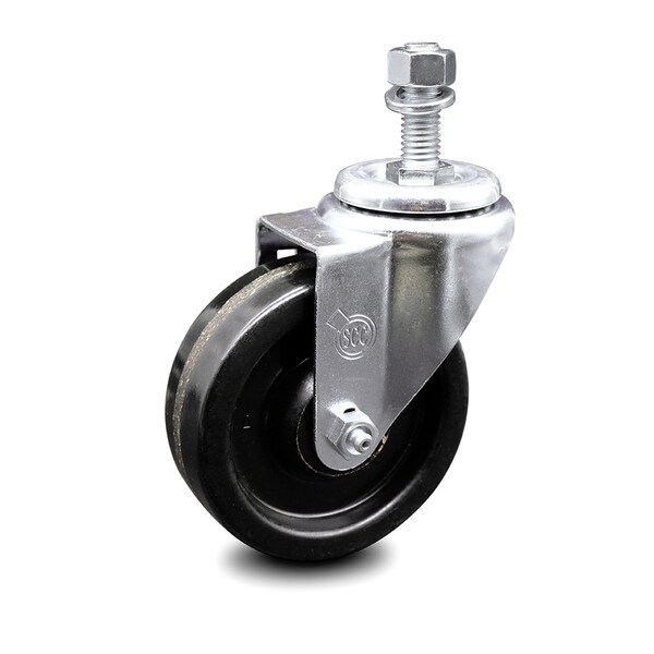 4 Inch Phenolic Wheel Swivel 1/2 Inch Threaded Stem Caster